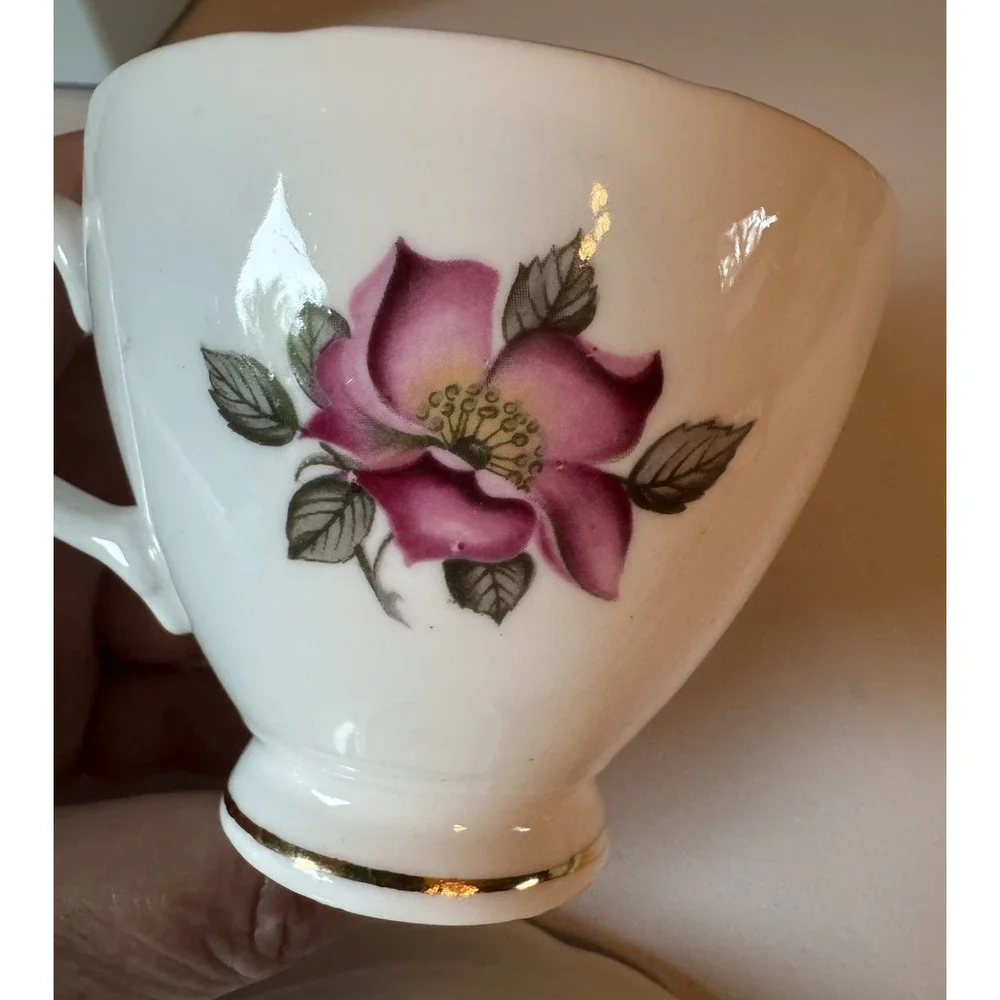 Vintage Royal Ascot Bone China Tea Cup and Saucer Pink Roses Made in England